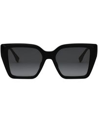 Fendi - Accessoires ,Zwart ,Vierkante Acetaat Zonnebril - Lyst
