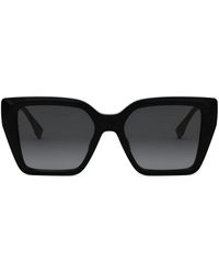 Fendi - Accessoires ,Zwart ,Vierkante Acetaat Zonnebril - Lyst