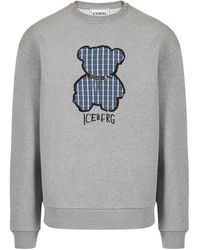 Iceberg - Hoodies & Sweatvesten ,Grijs ,Katoen Crew Neck Sweatshirt - Lyst