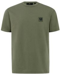 Belstaff - Tops ,Groen ,Katoen Groen Logo Patch T-Shirt - Lyst