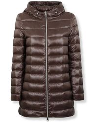 Herno - Jassen ,Bruin ,Nylon Resort A-Shape Jas - Lyst