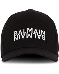 Balmain - Accessoires ,Zwart ,Katoen Katoenen Pet Met Print - Lyst