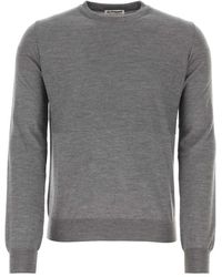 Jil Sander - Truien & Vesten ,Grijs ,Wol Comfortabele Grijze Wollen Trui - Lyst