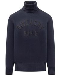 Givenchy - Turtleneck Trui Van Katoen Met Parijs Borduursel - Lyst