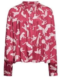 Silvian Heach - Bedruckte Bluse Mit Gerafftem Kragen - Lyst