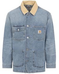 Carhartt - Jassen ,Blauw ,Katoen Warren Chore Coat - Lyst