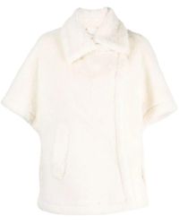 Max Mara - Jassen ,Wit ,Wol Alpaca Wolmix Fleece Jas - Lyst
