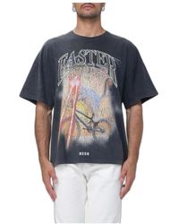 MSGM - T-Shirt Met Grafische Print - Lyst