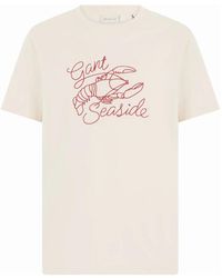GANT - Katoenen T-Shirt Met Borduursel - Lyst