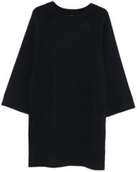 Max Mara - Schwarzes Strickkleid Mit Knöpfen - Lyst