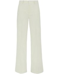 P.A.R.O.S.H. - Broeken ,Katoen Gestreepte Flared Broek - Lyst