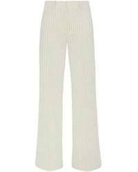 P.A.R.O.S.H. - Broeken ,Katoen Gestreepte Flared Broek - Lyst