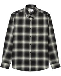 Sunspel - Overhemden ,Zwart ,Katoen Button Down Flanellen Overhemd - Lyst