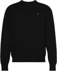 Calvin Klein - Essentials Katoenen Sweatshirt Met Geribbelde Ronde Hals - Lyst