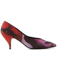 Versace - Face Print Pointed Toe Pump - Lyst