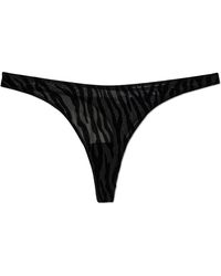 Heist Studios - Ondergoed ,Zwart ,Katoen Nieve Flocked Mesh Thong - Lyst