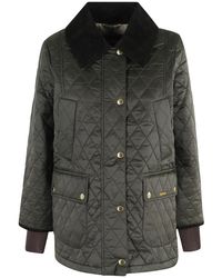 Barbour - Jassen ,Groen ,Leer Modern Beadnell Quilt Jacket - Lyst