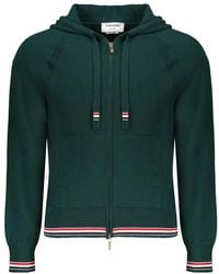 Thom Browne - Kaschmir zipped cardigan gerippte taschen tricolor - Lyst