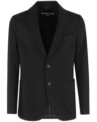 Circolo 1901 - Jassen ,Zwart ,Zwarte Sweatshirt Jas Met Knoopsluiting - Lyst