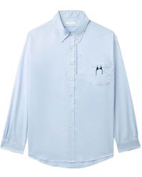 Random Identities - Overhemden ,Blauw ,Katoen Bra Logo Shirt Met Lange Mouwen - Lyst
