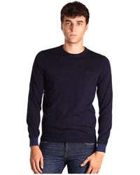 Sun 68 - Blaue sweaters mit rundem ellbogenkontrast - Lyst