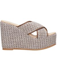 Espadrilles - Braune Sandalen Mit Überkreuzten Riemen Und Keilabsatz - Lyst