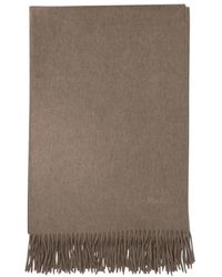 Max Mara - Accessoires ,Bruin ,Kasjmier Bruine Cashmere Stola Franje Sjaal - Lyst