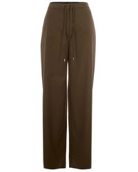 Max Mara - Broeken ,Groen ,Wol Joggingbroeken Van Wollen Stof - Lyst