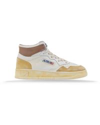 Autry - Leder-schnür-sneakers mit wildleder-einsätzen - Lyst
