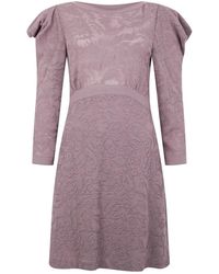 Alberta Ferretti - Kleedjes ,Roze ,Wol Elegante Roze Jurk Met Lange Mouwen - Lyst