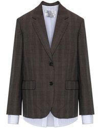 Acne Studios - Jassen ,Bruin ,Wol Gelaagde Wollen Kostuumjas - Lyst