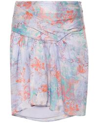 IRO - Lila Abstract Patroon Zijden Rok - Lyst