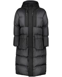 Herno - Jassen ,Zwart ,Polyester Gewatteerde Jas Met Capuchon - Lyst