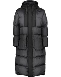 Herno - Jassen ,Zwart ,Polyester Gewatteerde Jas Met Capuchon - Lyst