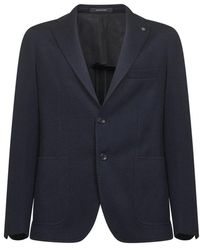 Tagliatore - Jassen ,Blauw ,Wol Tweeknoops Blazer - Lyst