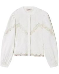 Twinset - Katoenen Chiffon Geborduurde Blouse - Lyst