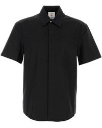 CASABLANCA - Overhemden ,Zwart ,Katoen Monogram Katoen Short Sleeve Shirt - Lyst