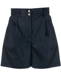 Woolrich - Shorts de talle alto azul medianoche - Lyst