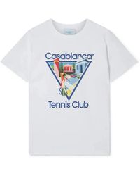 CASABLANCA - Weiße Baumwoll-Tennisclub-T-Shirt - Lyst