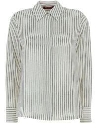 Max Mara - Blaue Nadelstreifenbluse Frau Elegant Stilvoll - Lyst