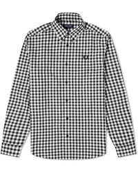 Fred Perry - Overhemden ,Zwart ,Katoen Gingham Shirt Zwart Reissues Stijl M6176 - Lyst