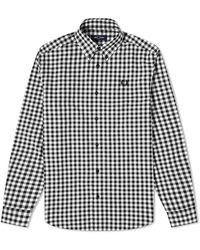 Fred Perry - Overhemden ,Zwart ,Katoen Gingham Shirt Zwart Reissues Stijl M6176 - Lyst