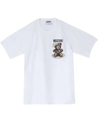 Moschino - Adrian Bear Weiße Baumwoll-T-Shirt - Lyst