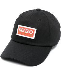 KENZO - Schwarze logo-stickerei kappe,baseballkappe mit gesticktem logo - Lyst