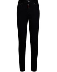 DSquared² - Jeans ,Zwart ,Denim Cotton Denim High-Waisted Skinny Jeans - Lyst