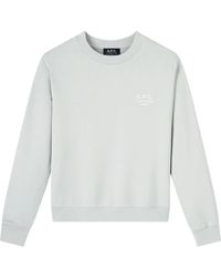 A.P.C. - Hoodies & Sweatvesten ,Grijs ,Katoen Standard Rue Madame Sweatshirt - Lyst