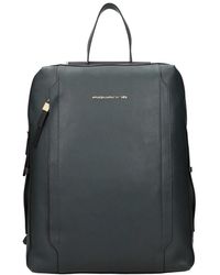 Piquadro - Groene Leren Rugzak Vintage Stijl - Lyst