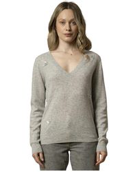 Kocca - Chique V-Hals Trui Met Ornate Details - Lyst