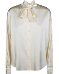 forte_forte - Overhemden ,Satijn Heavy Stretch Silk Satin Kimono Shirt - Lyst