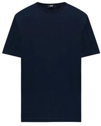 Herno - Tops ,Blauw ,Blauw Stretch Jersey T-Shirt - Lyst